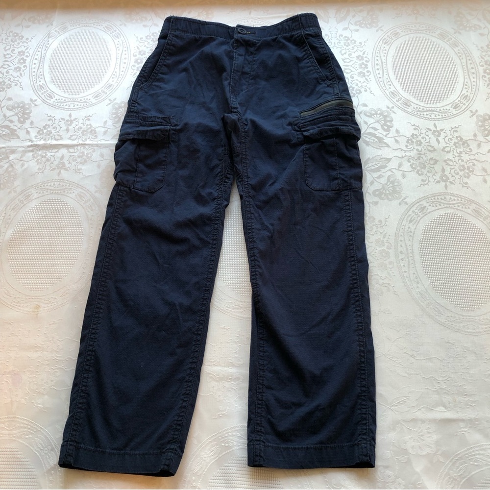 Wear First Navy Blue Cargo Pants Youth Boys Size 7 Outdoor Trousers Pockets